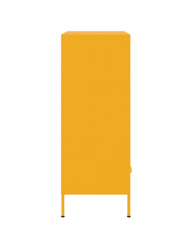 Credenza Giallo Senape 68x39x101,5 cm Acciaio Laminato Freddo