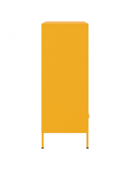 Credenza Giallo Senape 68x39x101,5 cm Acciaio Laminato Freddo