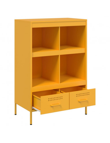Credenza Giallo Senape 68x39x101,5 cm Acciaio Laminato Freddo