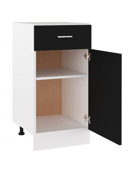 Armadio Inferiore Cassetto Nero 40x46x81,5cm Legno Multistrato