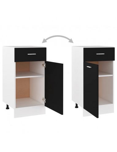 Armadio Inferiore Cassetto Nero 40x46x81,5cm Legno Multistrato