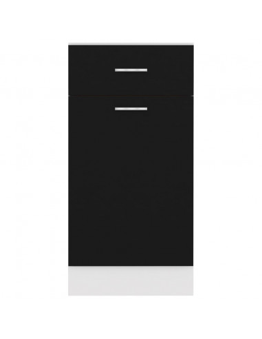 Armadio Inferiore Cassetto Nero 40x46x81,5cm Legno Multistrato