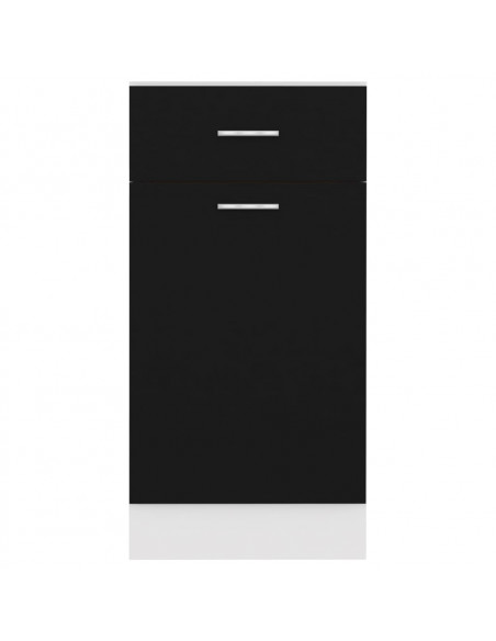 Armadio Inferiore Cassetto Nero 40x46x81,5cm Legno Multistrato