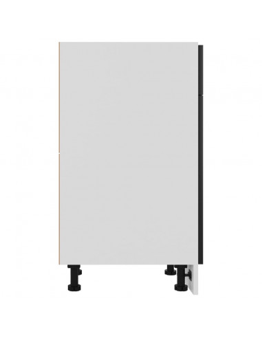 Armadio Inferiore Cassetto Nero 40x46x81,5cm Legno Multistrato