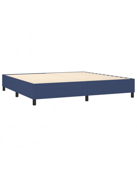 Giroletto a Molle con Materasso Blu 200x200 cm in Tessuto
