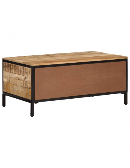Tavolino da Salotto 90x50x30 cm Legno Massello di Mango Grezzo