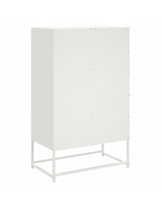 Credenza Bianca 68,5x39x111,5 cm in Acciaio Laminato a Freddo 2