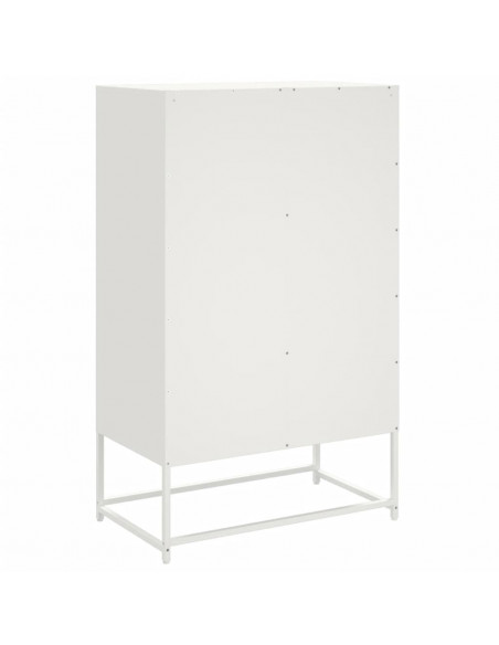 Credenza Bianca 68,5x39x111,5 cm in Acciaio Laminato a Freddo