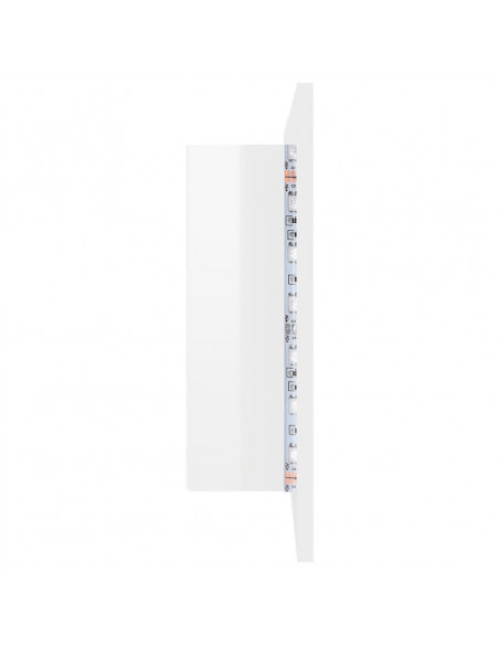 Armadietto a Specchio con Luci LED Bianco Lucido in Acrilico