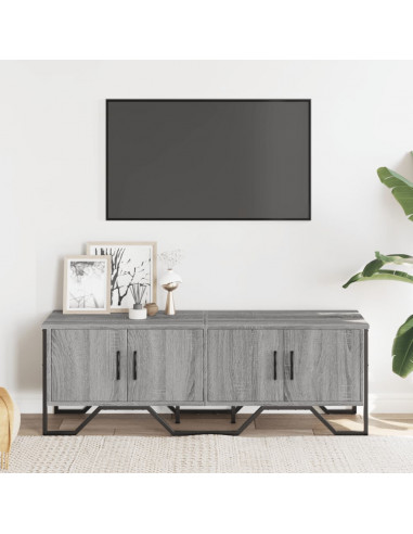 Mobile Porta TV Grigio Sonoma 122x34x41cm in Legno Multistrato