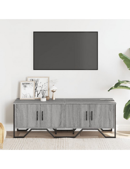 Mobile Porta TV Grigio Sonoma 122x34x41cm in Legno Multistrato