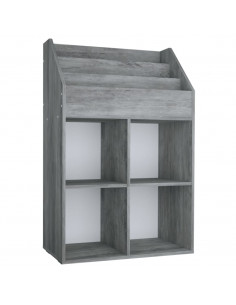 Portariviste Bambini Grigio Cemento 71x30x114 cm Multistrato 2