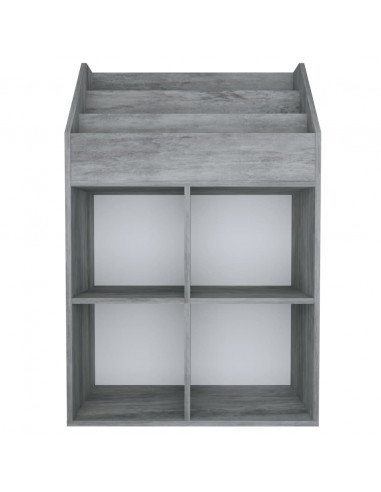 Portariviste Bambini Grigio Cemento 71x30x114 cm Multistrato