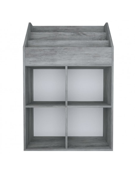 Portariviste Bambini Grigio Cemento 71x30x114 cm Multistrato