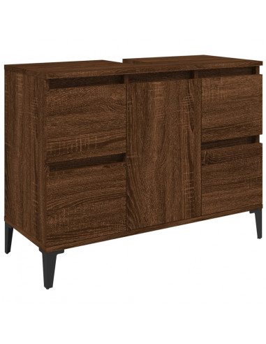 Mobile Lavabo Rovere Marrone 80x33x60 cm in Legno Multistrato