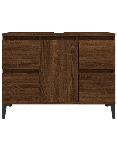 Mobile Lavabo Rovere Marrone 80x33x60 cm in Legno Multistrato