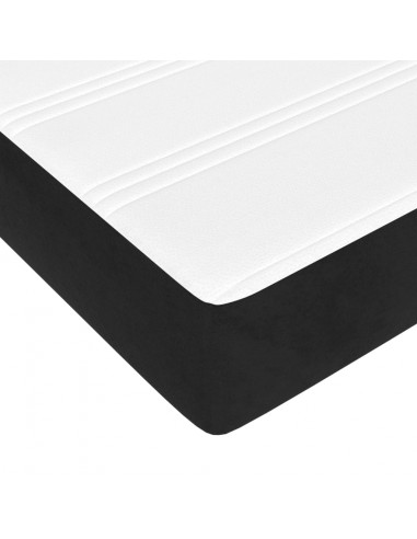 Materasso a Molle Insacchettate Nero 160x210x20 cm in Velluto