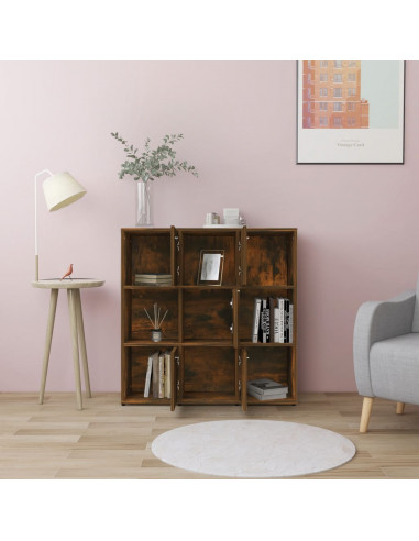 Libreria Rovere Fumo 90x30x90 cm in Legno Multistrato