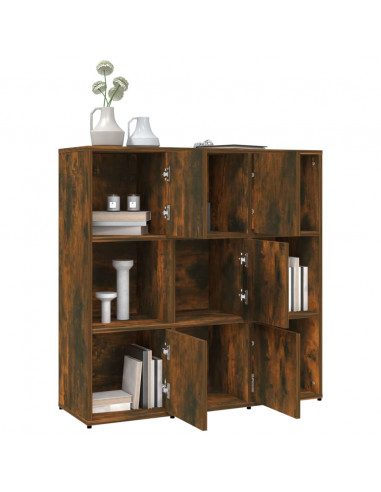 Libreria Rovere Fumo 90x30x90 cm in Legno Multistrato