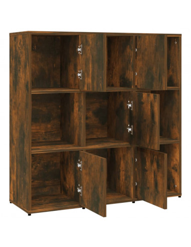 Libreria Rovere Fumo 90x30x90 cm in Legno Multistrato