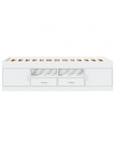 Divano Letto con Cassetti senza Materasso Bianco 75x190 cm