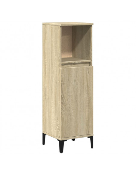 Armadietto da Bagno Rovere Sonoma 30x30x100cm Legno Multistrato