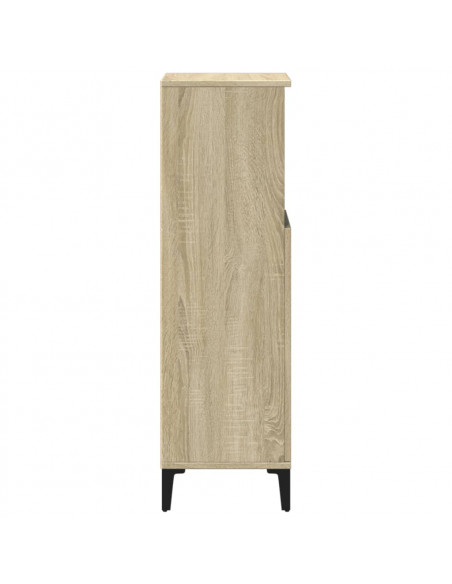 Armadietto da Bagno Rovere Sonoma 30x30x100cm Legno Multistrato