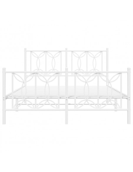 Giroletto con Testiera e Pediera Metallo Bianco 135x190 cm