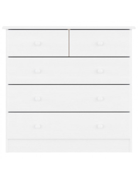 Cassettiera ALTA Bianca 77x35x73 cm in Legno Massello di Pino