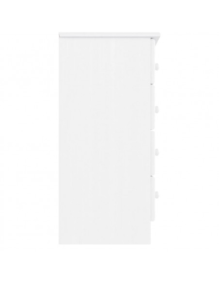 Cassettiera ALTA Bianca 77x35x73 cm in Legno Massello di Pino