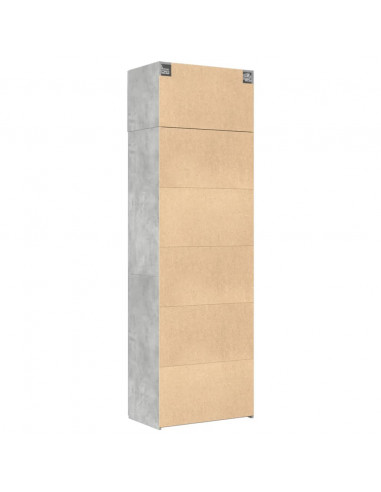 Armadietto Grigio Cemento 70x42,5x225 cm in Legno Multistrato