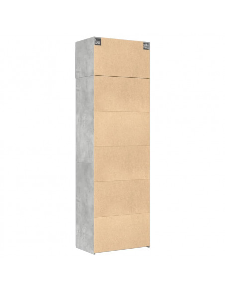 Armadietto Grigio Cemento 70x42,5x225 cm in Legno Multistrato