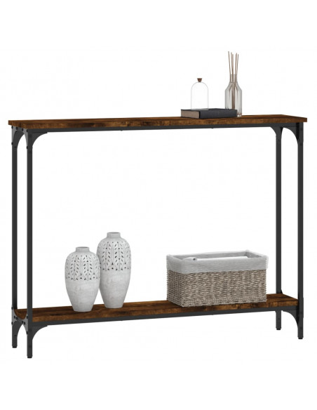 Tavolino Consolle Rovere Fumo 100x22,5x75cm Legno Multistrato