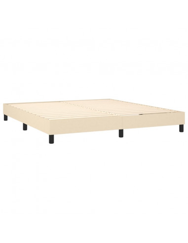 Letto a Molle con Materasso e LED Crema 180x200 cm in Tessuto