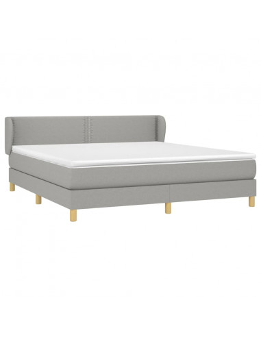 Giroletto a Molle con Materasso Grigio Chiaro180x200 cm Tessuto