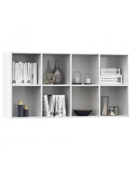 Libreria/Credenza Bianco Lucido 66x30x130 cm Legno Multistrato