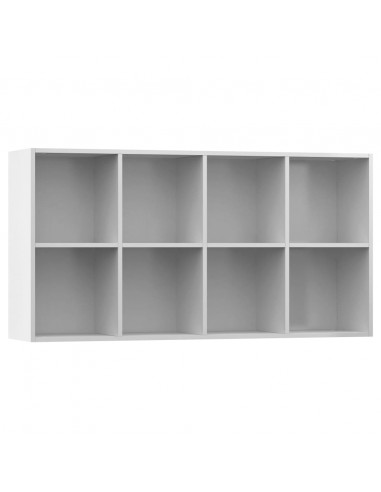 Libreria/Credenza Bianco Lucido 66x30x130 cm Legno Multistrato