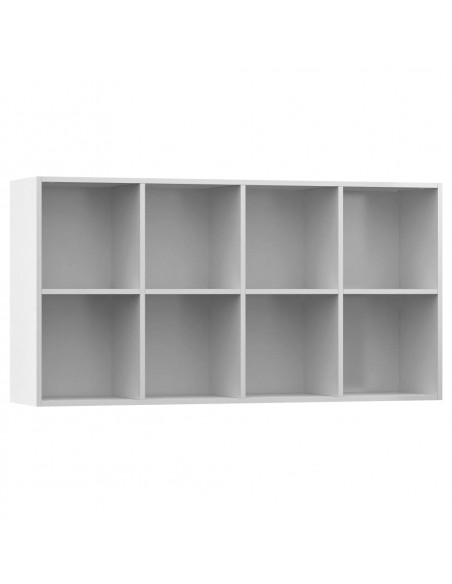 Libreria/Credenza Bianco Lucido 66x30x130 cm Legno Multistrato