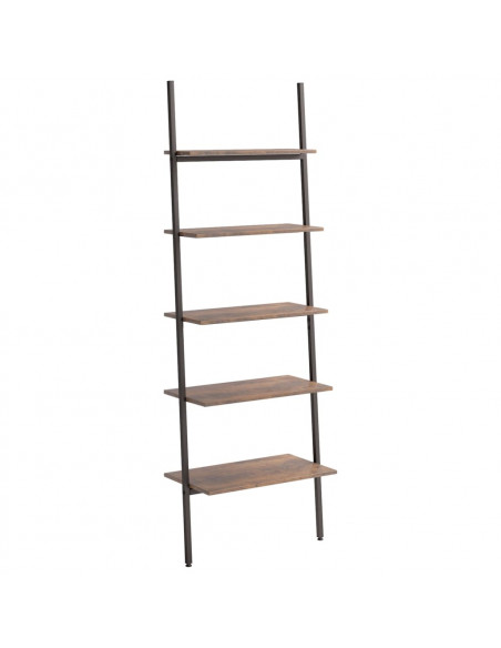 Scaffale Pendente 5 Livelli Marrone Scuro e Nero 64x34x185,5 cm