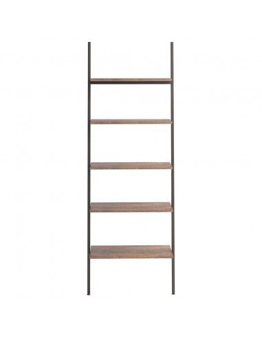 Scaffale Pendente 5 Livelli Marrone Scuro e Nero 64x34x185,5 cm