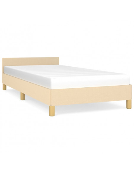 Giroletto con Testiera Crema 80x200 cm in Tessuto