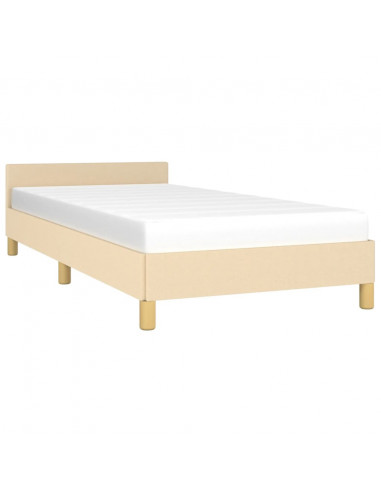 Giroletto con Testiera Crema 80x200 cm in Tessuto