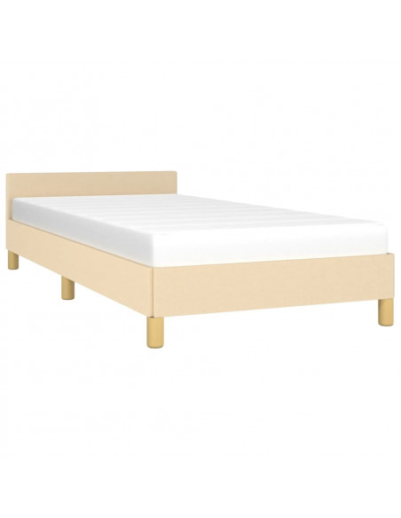 Giroletto con Testiera Crema 80x200 cm in Tessuto