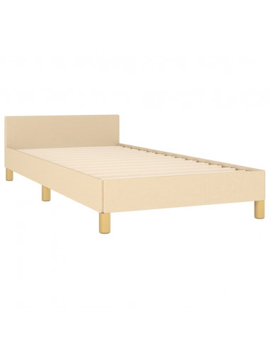 Giroletto con Testiera Crema 80x200 cm in Tessuto