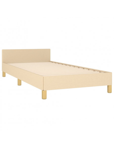 Giroletto con Testiera Crema 80x200 cm in Tessuto