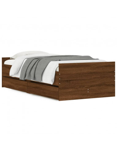 Giroletto con Cassetti Rovere Marrone 75x190 cm Small Single