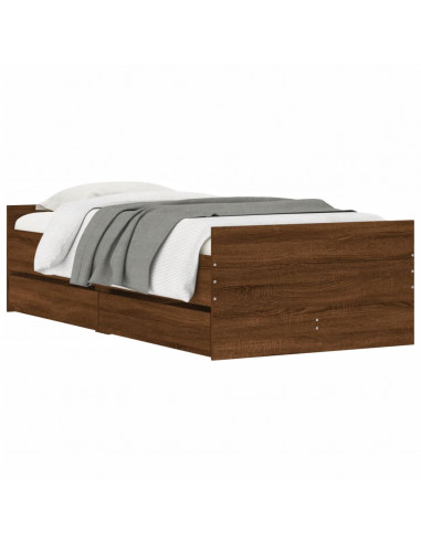 Giroletto con Cassetti Rovere Marrone 75x190 cm Small Single