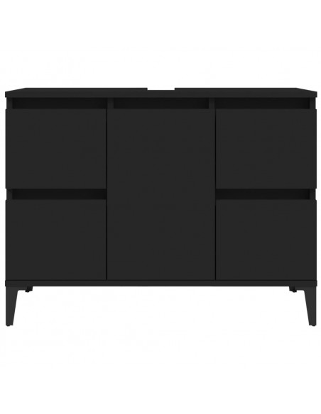 Mobile Lavabo Nero 80x33x60 cm in Legno Multistrato