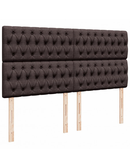 Giroletto a Molle con Materasso Marrone Scuro 200x200cm Tessuto