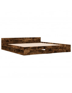 Giroletto con Cassetti Rovere Fumo 200x200 cm Legno Multistrato 2